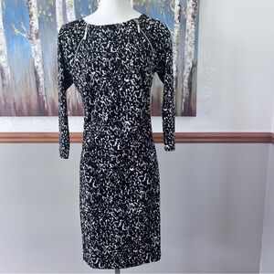 Michael Kors Black and White Patterned Dress